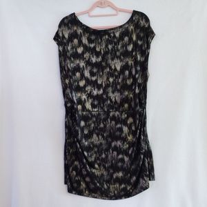 Lane Bryant Black w Gold & Silver Metallic Stretchy Tunic Top Size 22/24